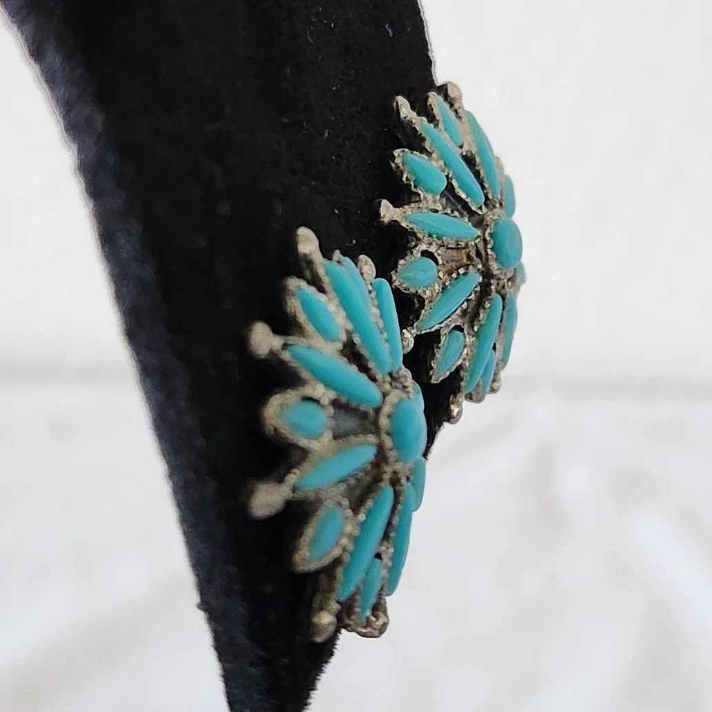 Southwest Needlepoint Faux Turquoise Earrings 8.jpg