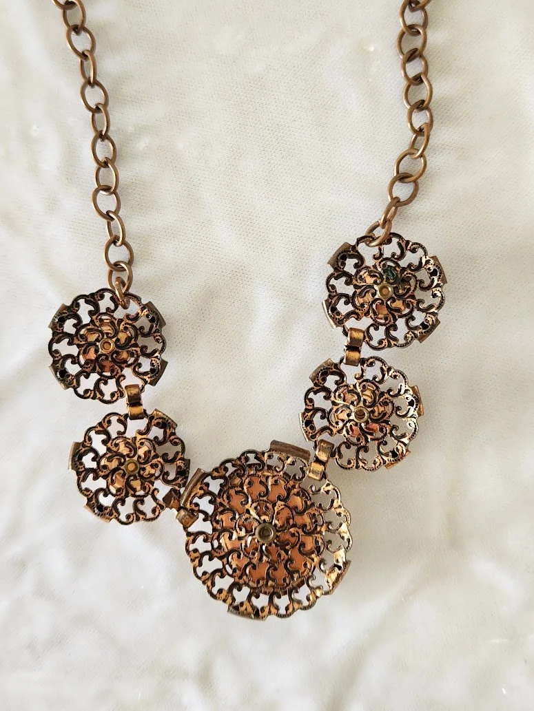Copper & Faux Goldstone Necklace 8.jpg