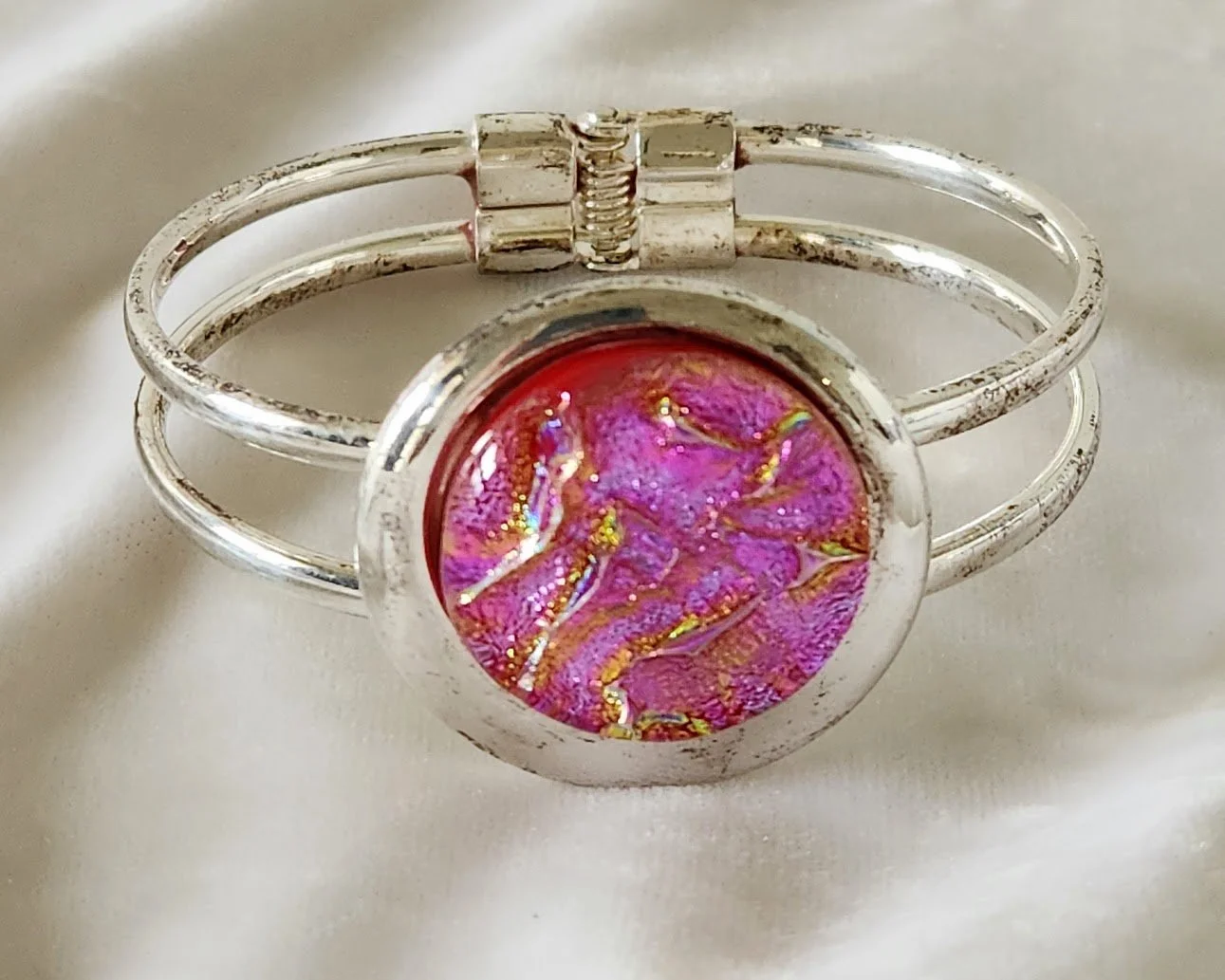 Pink Dichroic Glass Bracelet 2.jpg