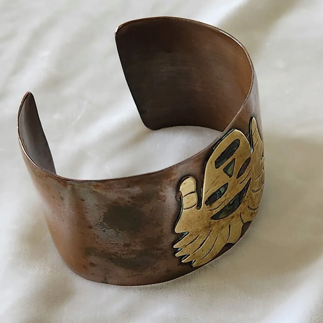 Mexican Copper Brass Abalone Bracelet 10.jpg