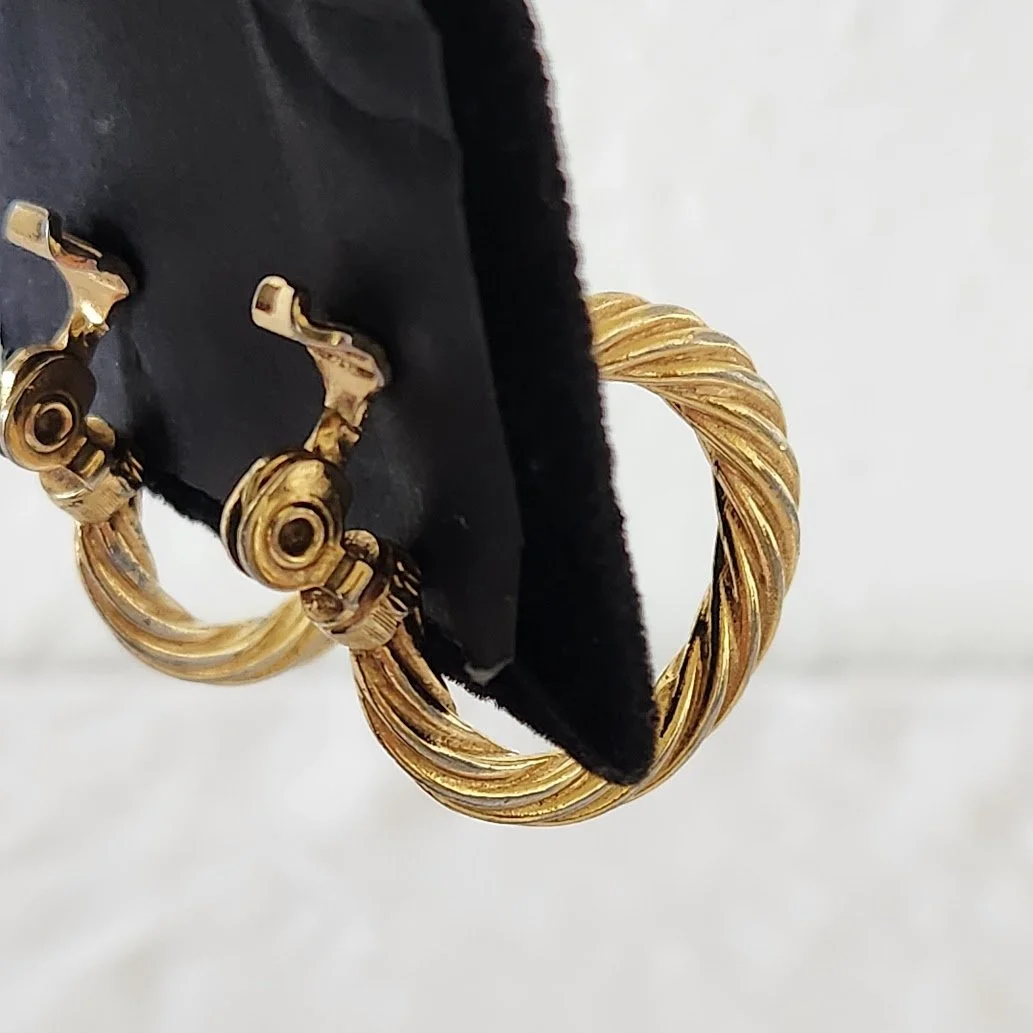 Monet Classical Gold Twist Hoop Earrings 8.jpg