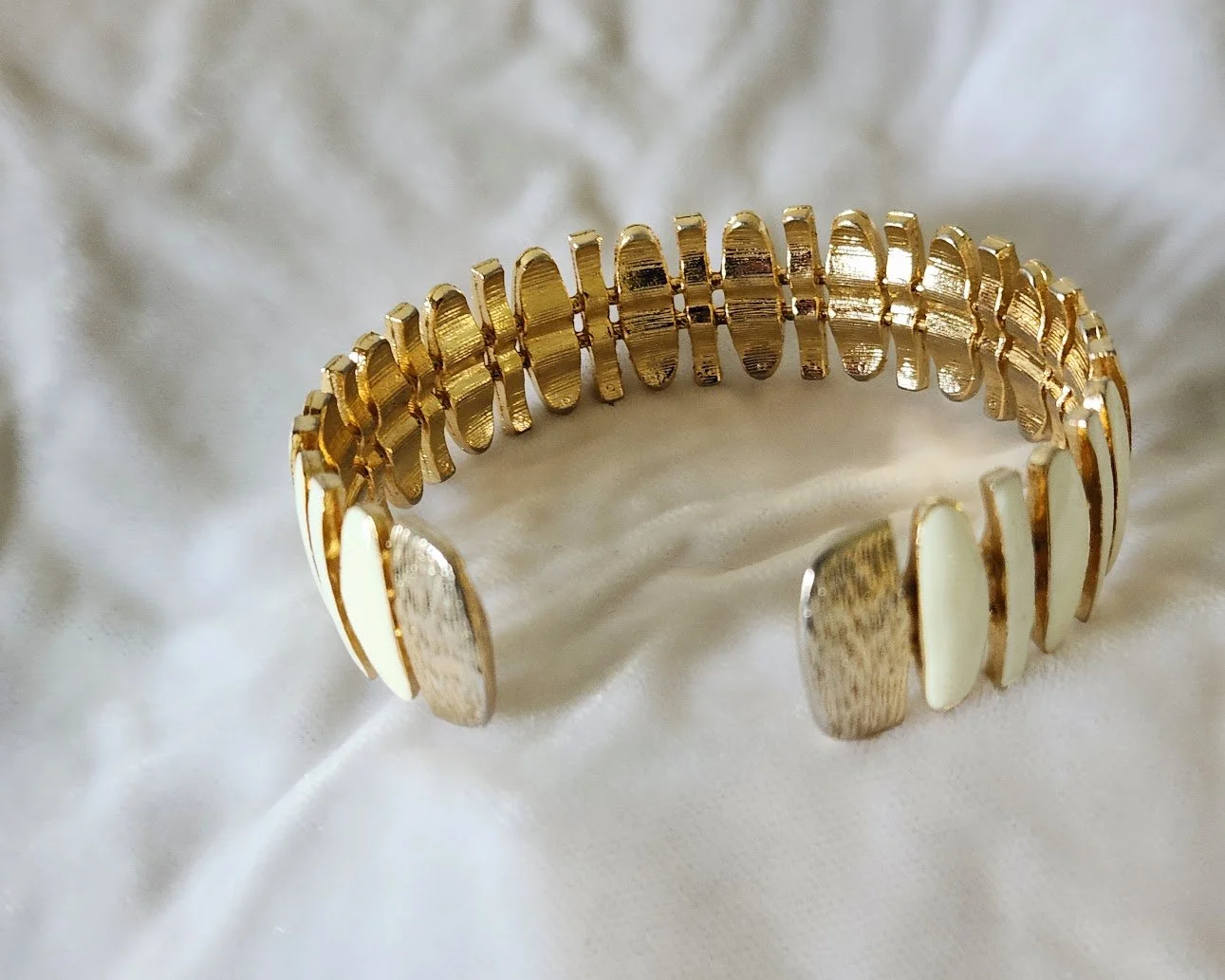 White Enamel Modernist Cuff 6.jpg