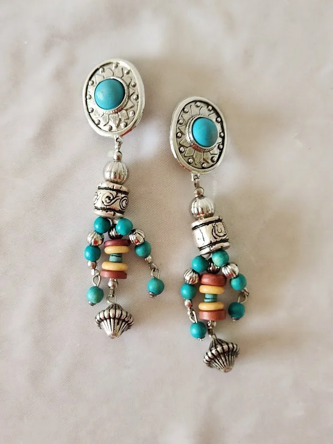 Turquoise Bead Shoulder Duster Earrings 13.jpg