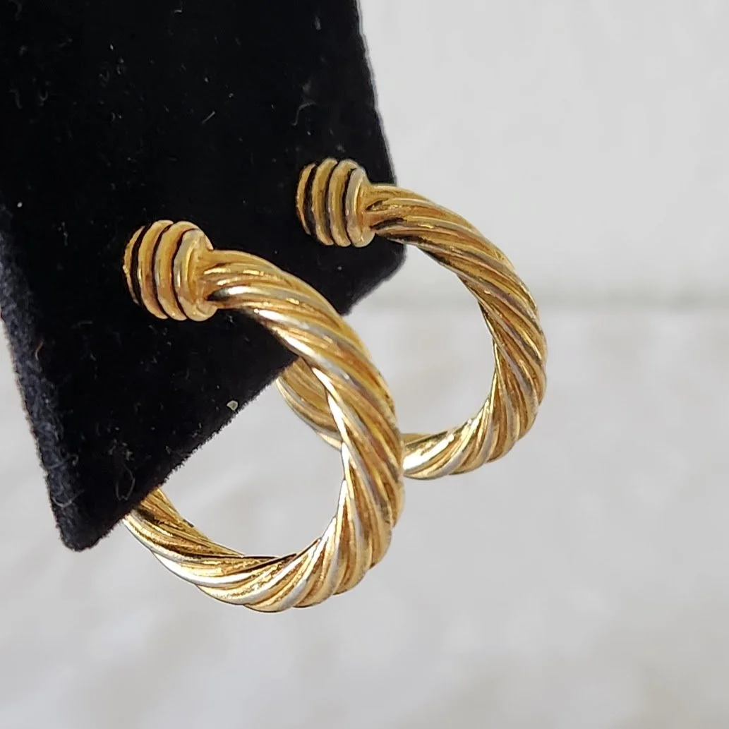 Monet Classical Gold Twist Hoop Earrings 6.jpg