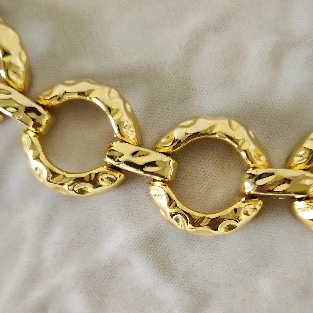 Hammered Gold Necklace Bracelet Set 5.jpg