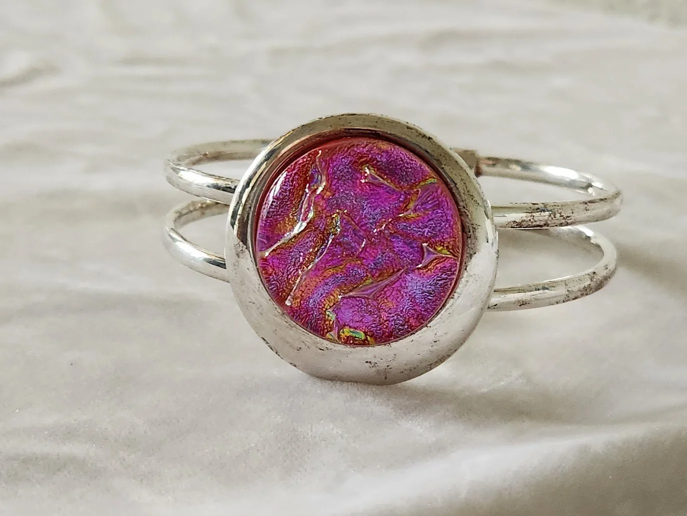 Pink Dichroic Glass Bracelet 4.jpg