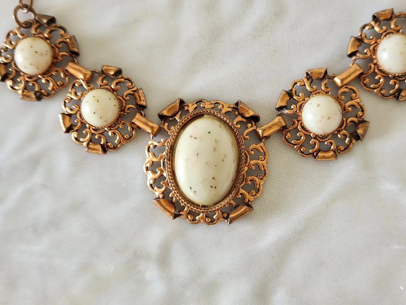 Copper & Faux Goldstone Necklace 4.jpg