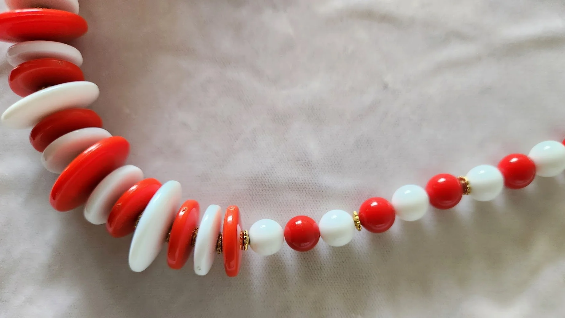 Orange & White Plastic Necklace 5.jpg
