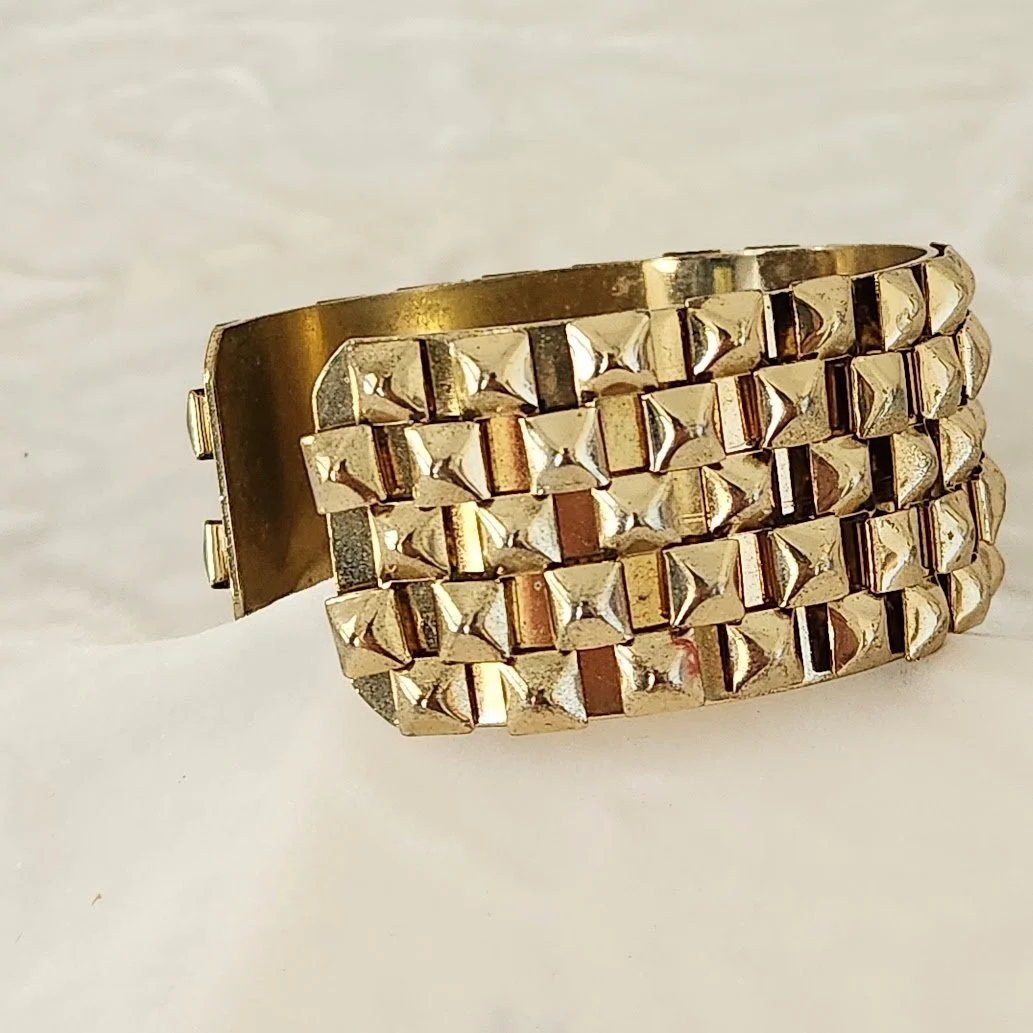 Golden Pyramids Cuff Bracelet 3.jpg