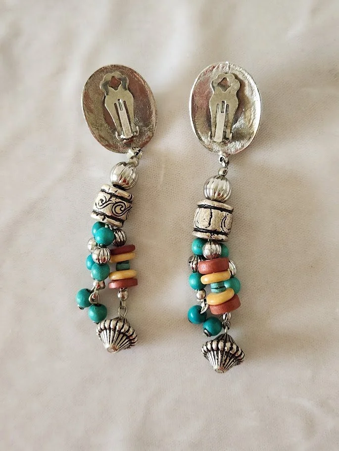Turquoise Bead Shoulder Duster Earrings 9.jpg