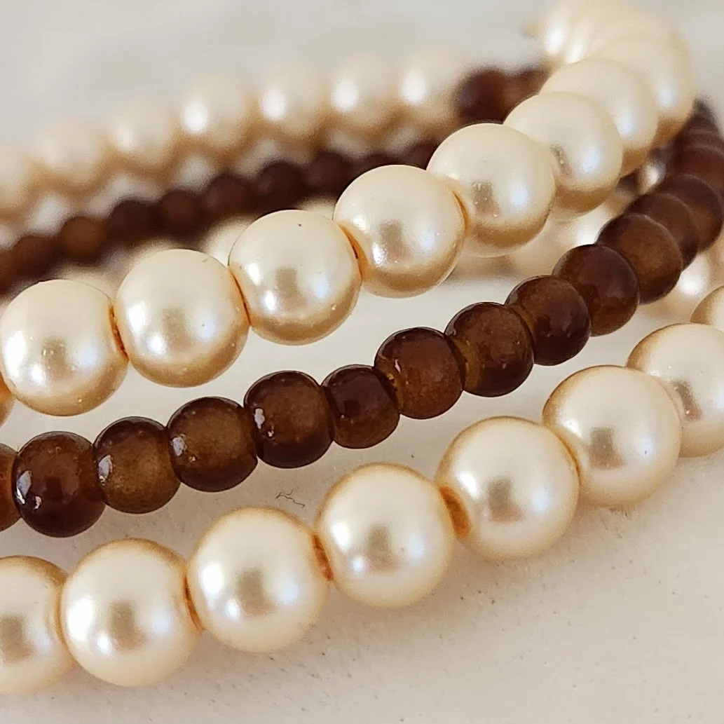 Pearl & Amber Memory Wire Bracelet 5.jpg