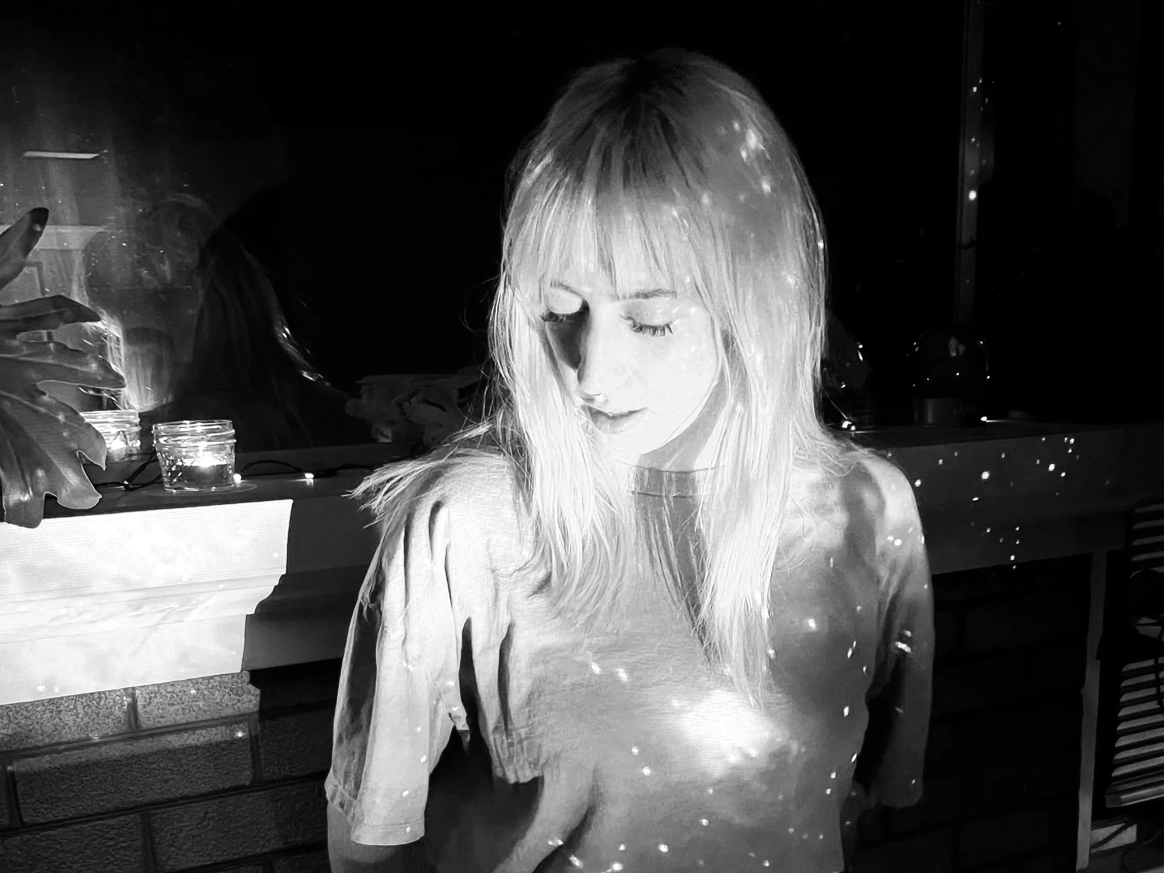photo of woman with sparkles