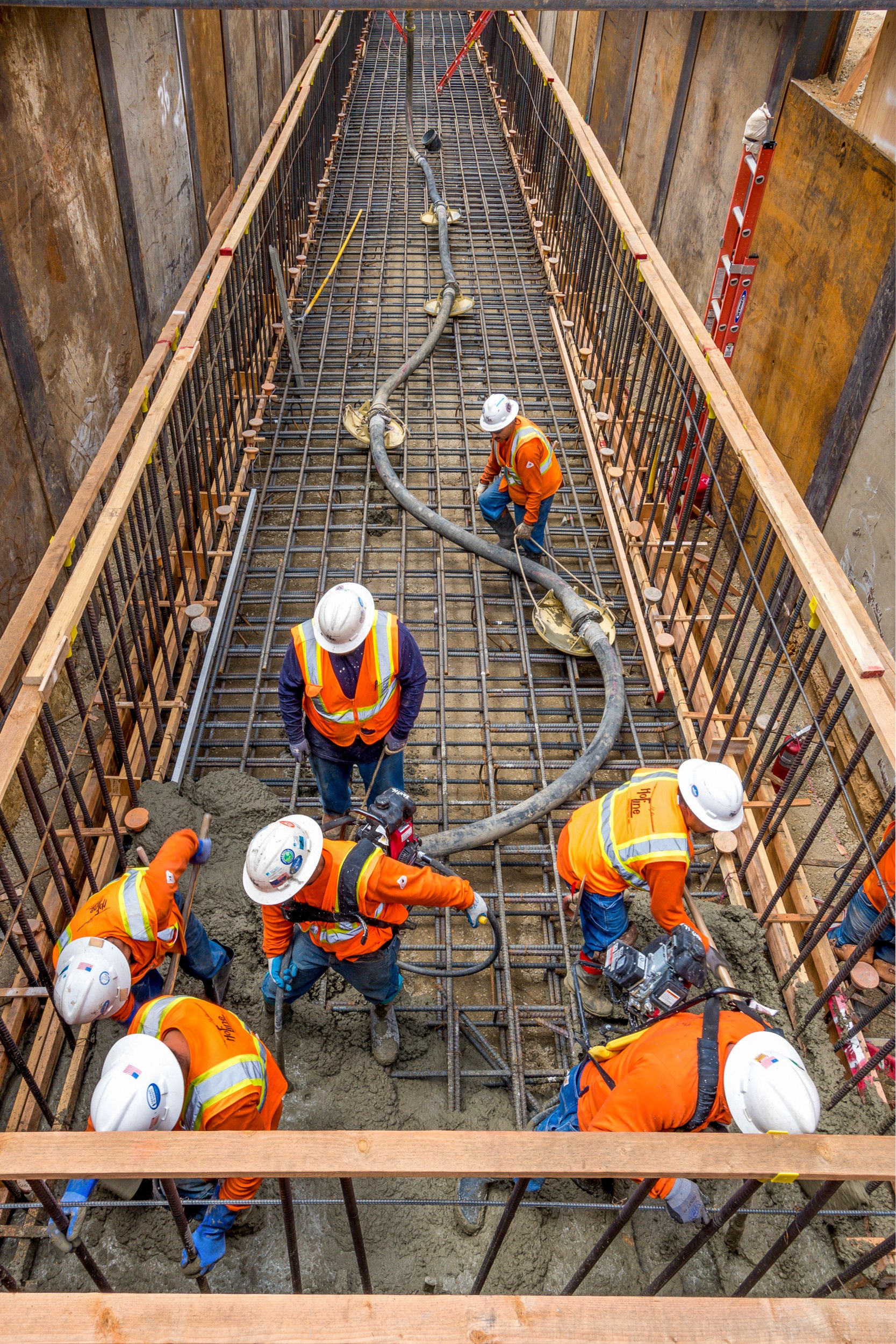 PG&E Substation infrastructure concrete pour, San Francisco, San Jose, Oakland, SF Bay Area, Northern California 