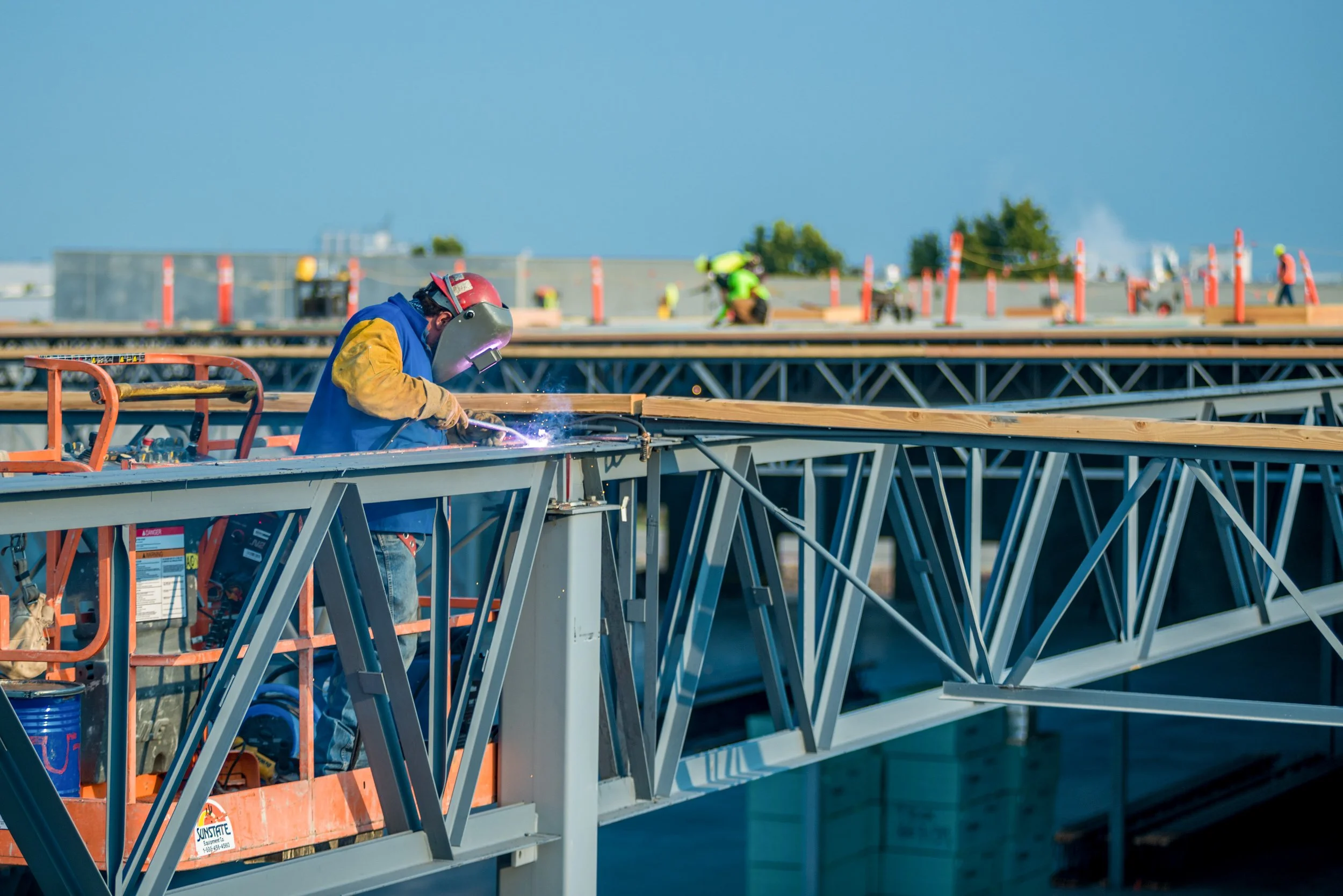 Industrial building job site welding, Stockton,  Fresno, Central Valley, California