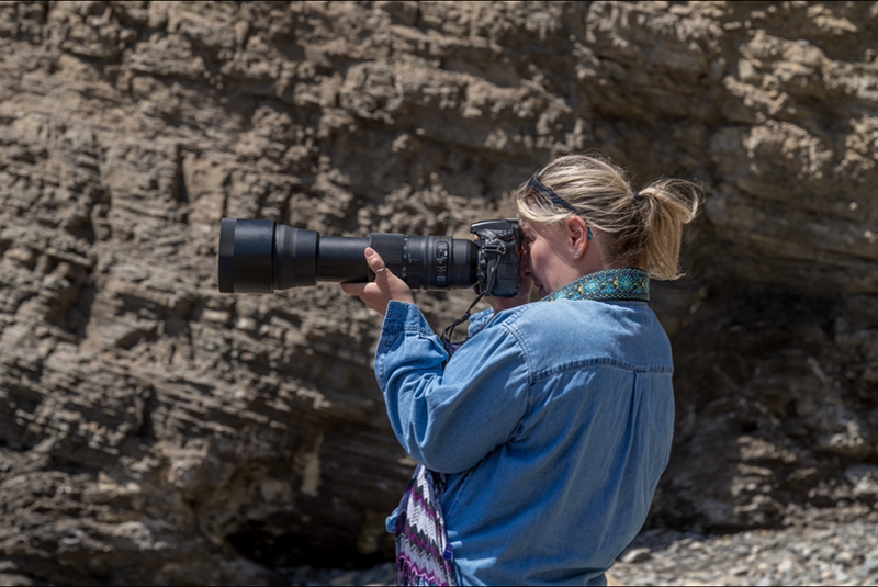Aimee chasing birds with her 60mm lens