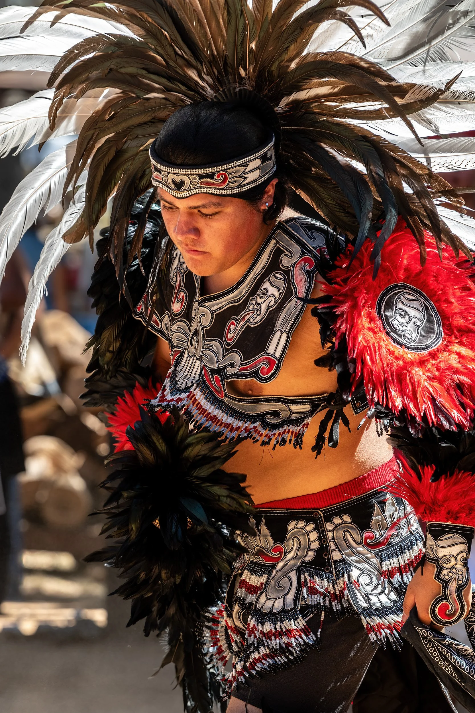 Aztec Indian dancer in celebration festival