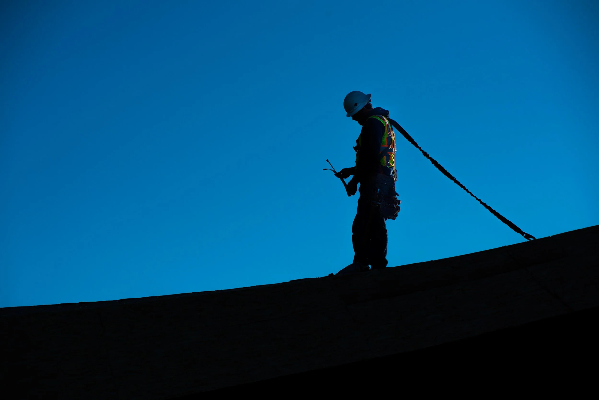 Rooftop OSHA PPE with harness, Sacramento, Woodland, Sacramento Valley, Northern California