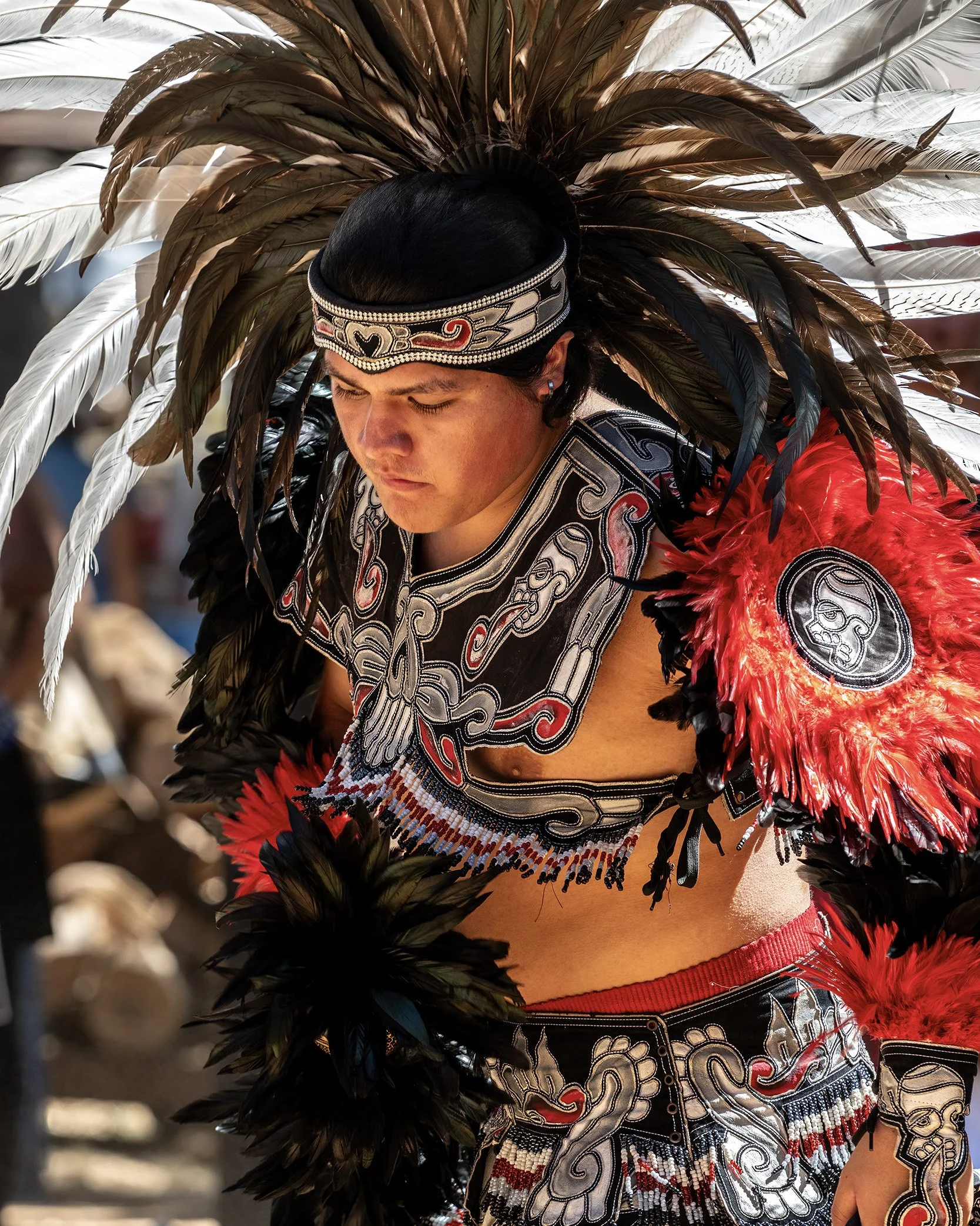 Aztec Indian dancing in annual celebration
