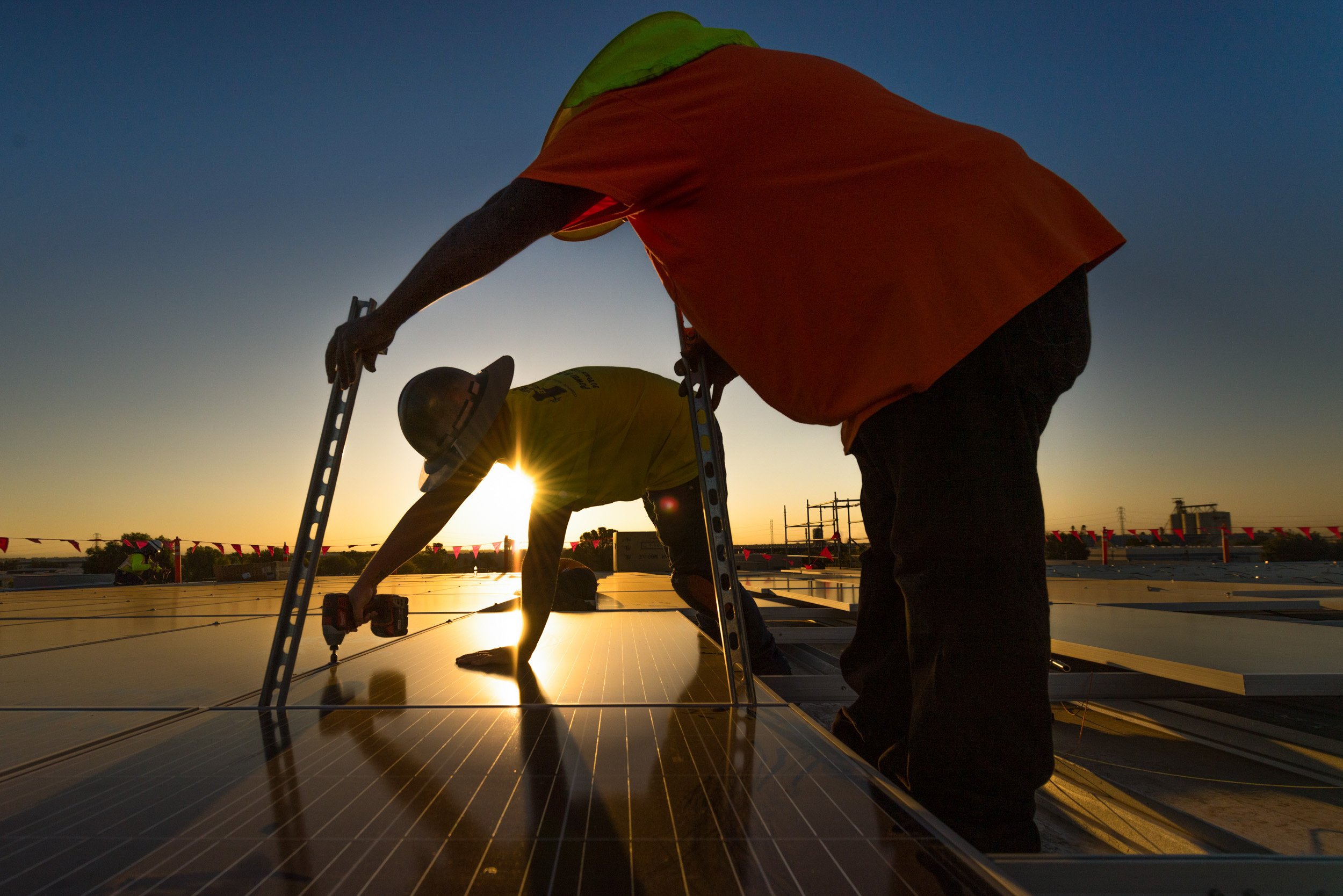 Sunrise commercial solar installation, Sacramento, Woodland, Sacramento Valley, Northern California