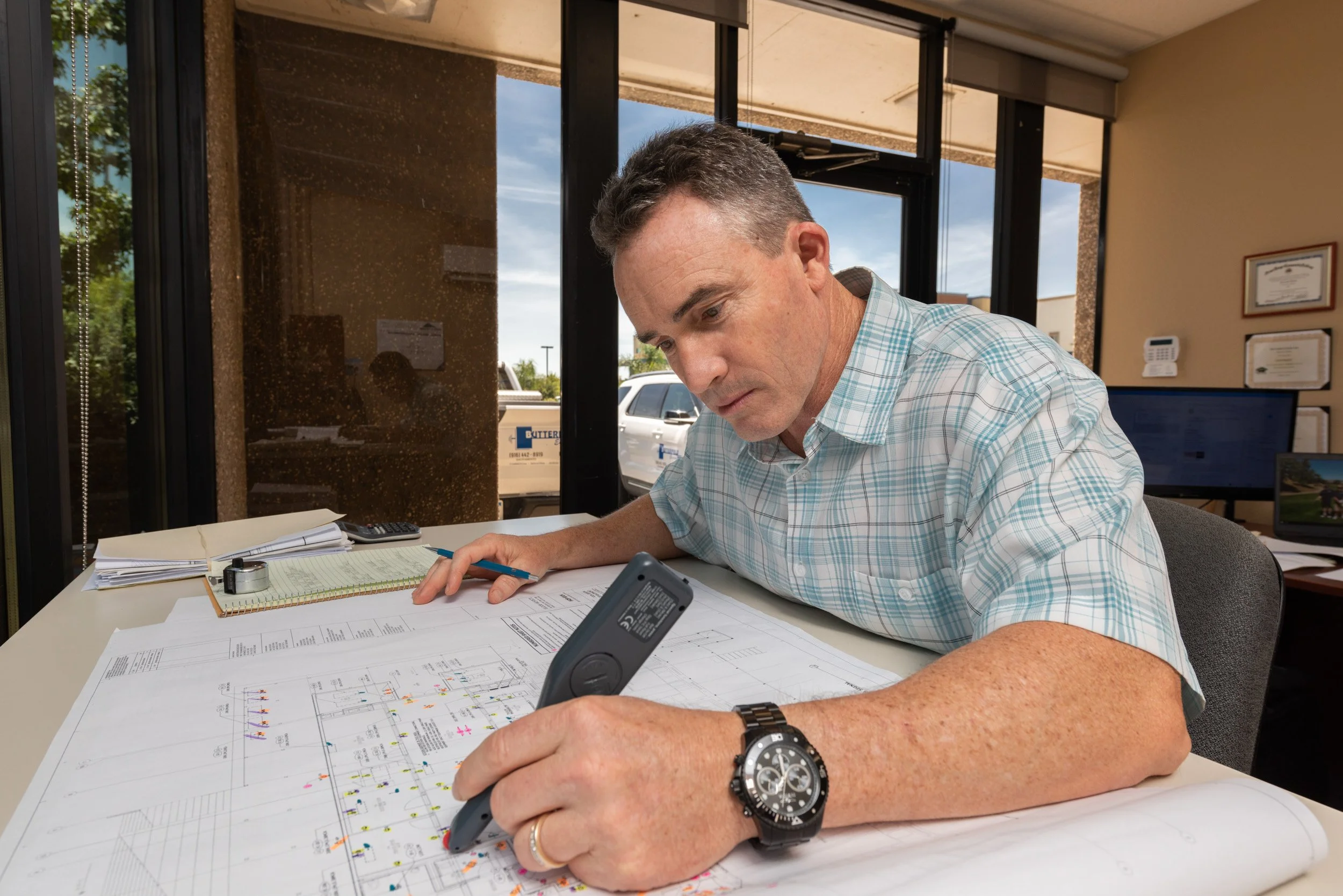 Design planning with civil engineer for electrical contractor, Sacramento, Woodland, Sacramento Valley, Northern California