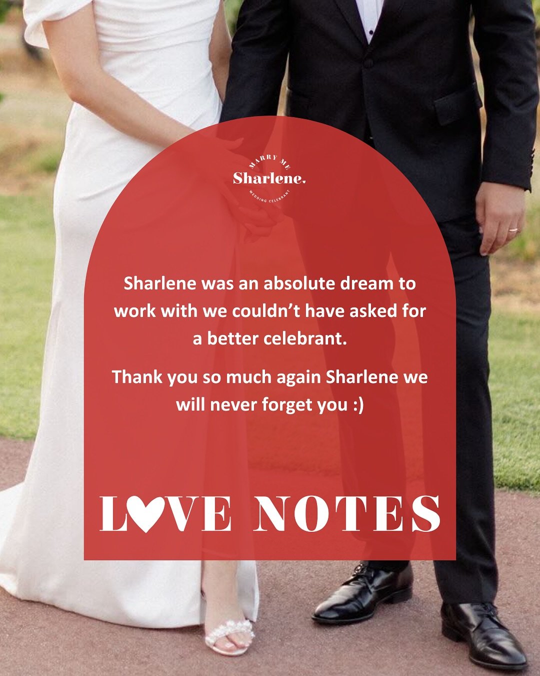 Love Notes ❤️💕

&ldquo;Sharlene was an absolute dream to work with we couldn&rsquo;t have asked for a better celebrant. From the first time we spoke Sharlene just had something special about her, her calming nature and beautiful smile someone we kne
