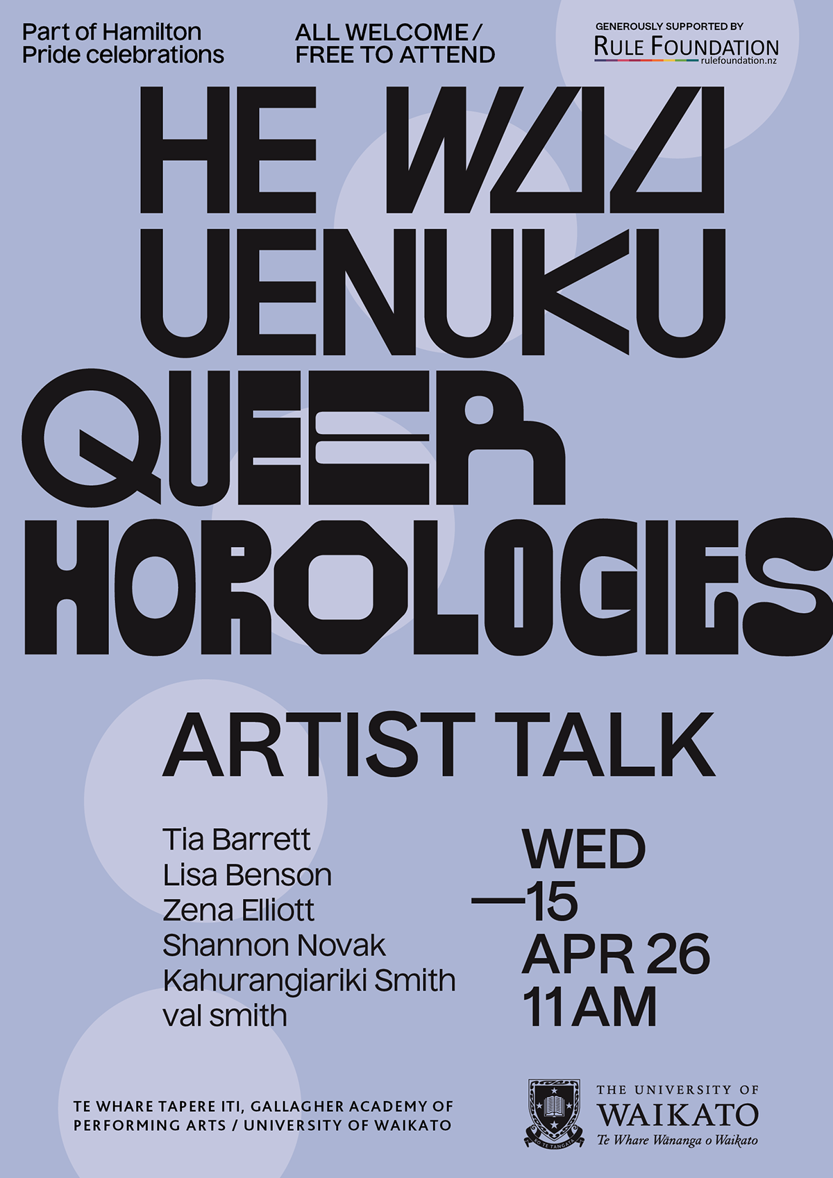 Artist Talk - He Waa Uenuku Queer Horologies
