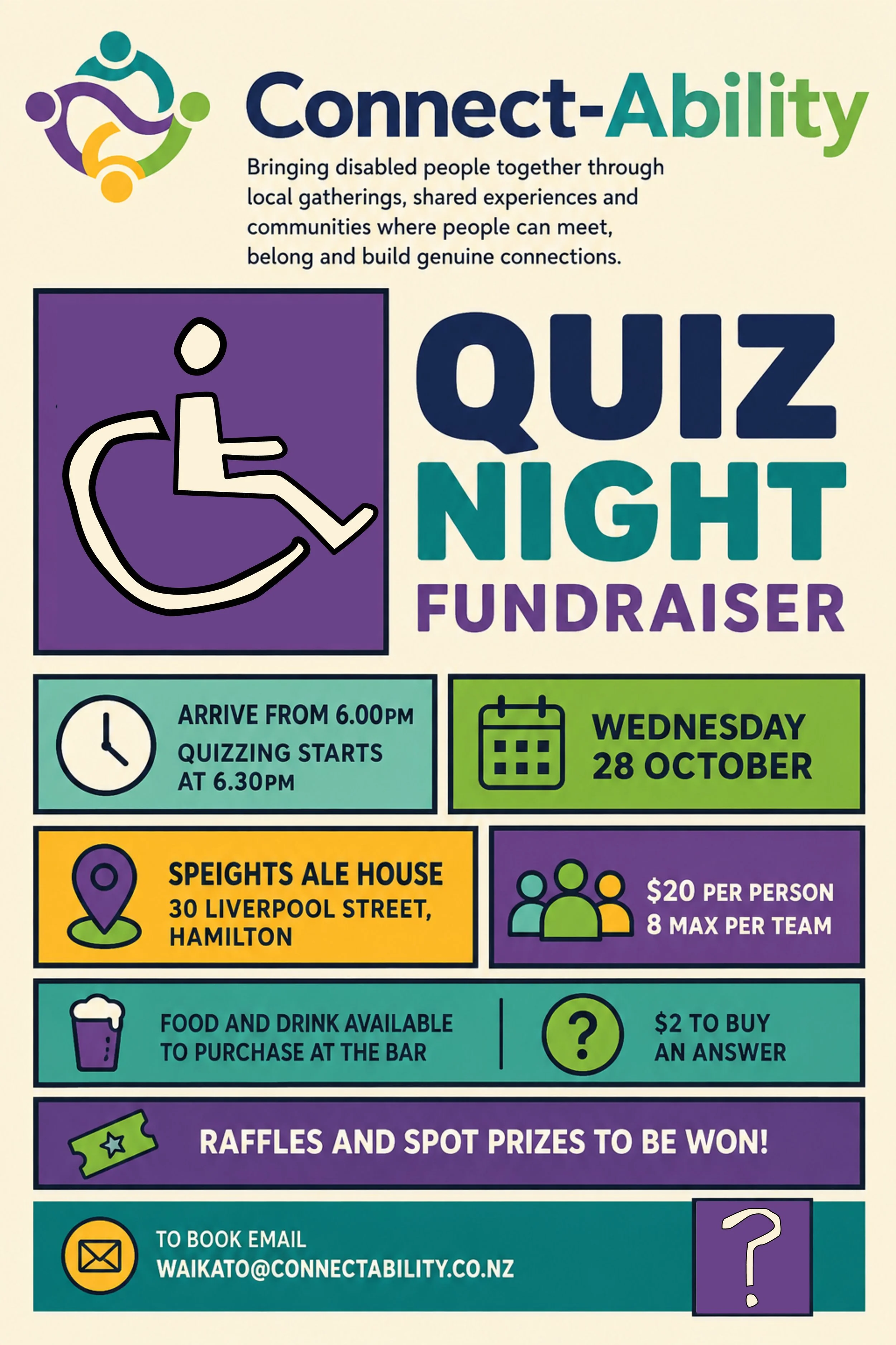 Waikato Connect Ability Quiz Night Fundraiser