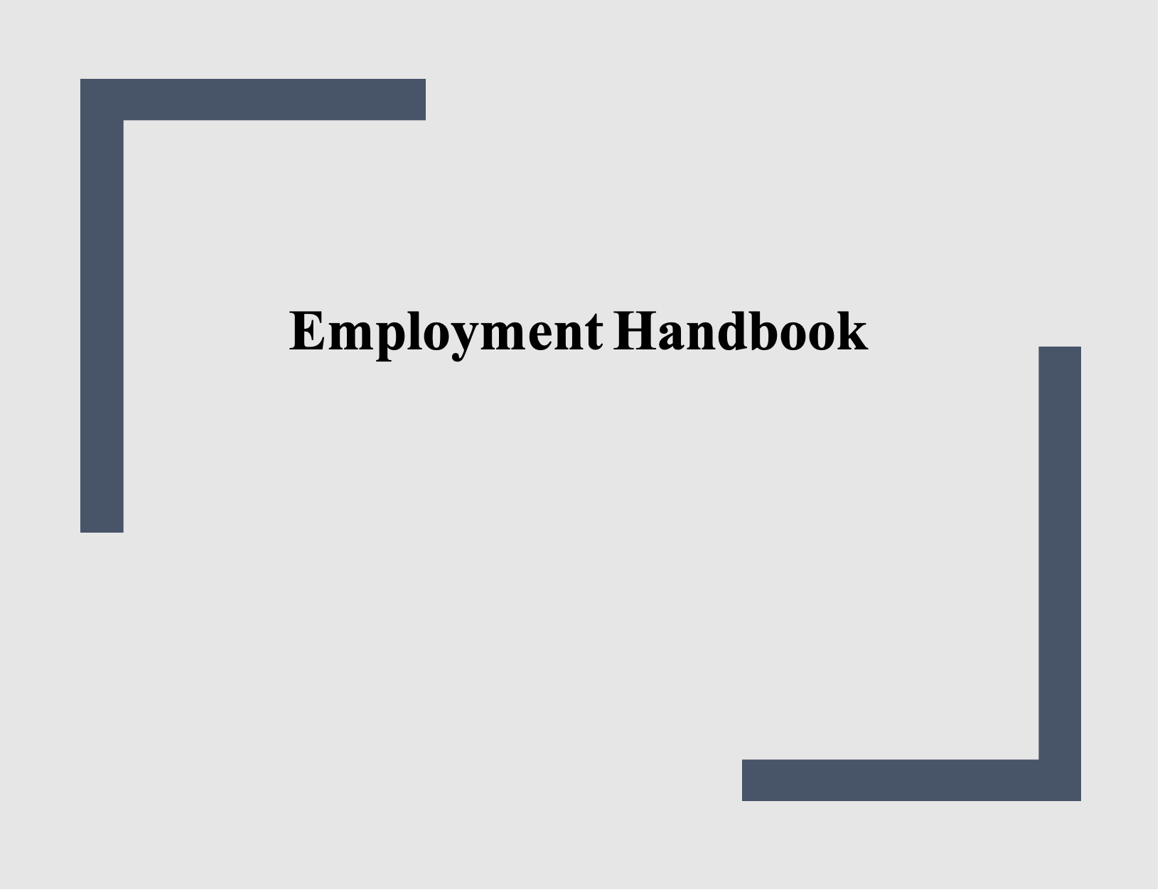 Employment Handbook