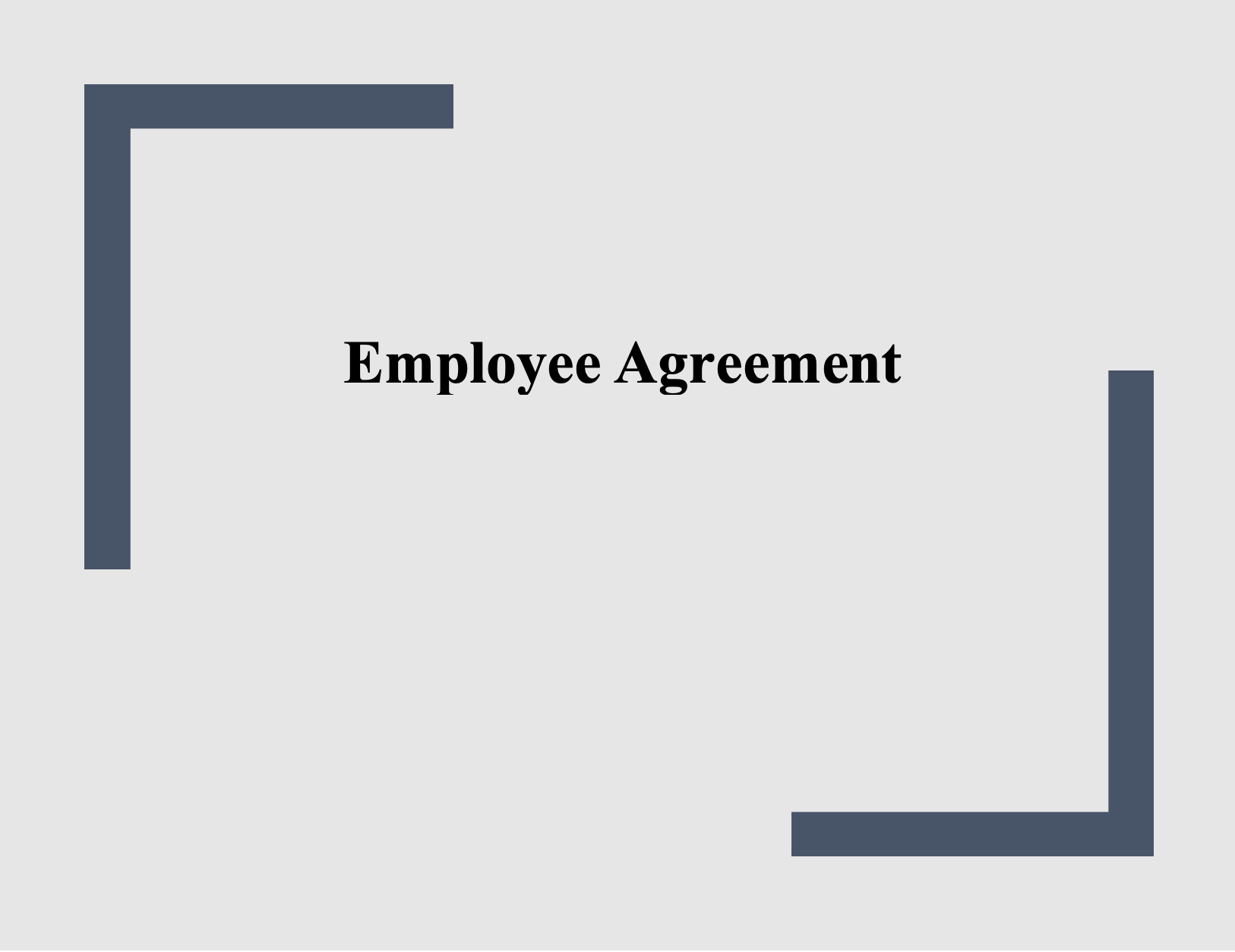Employee Agreement