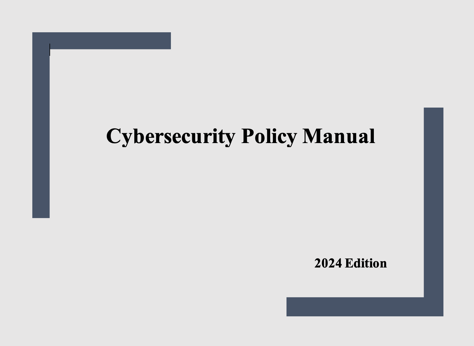 Cybersecurity Policy Manual