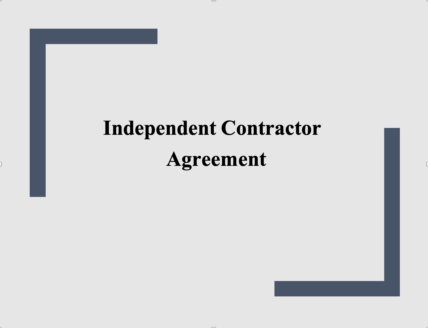 Independent Contractor Agreement