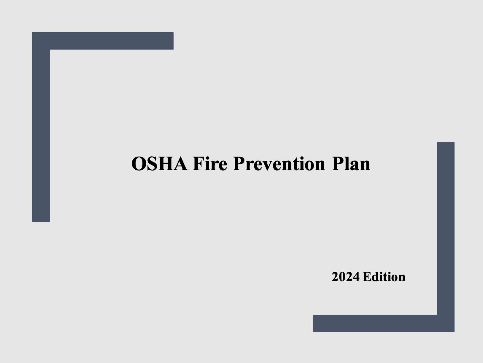 OSHA Fire Prevention Plan