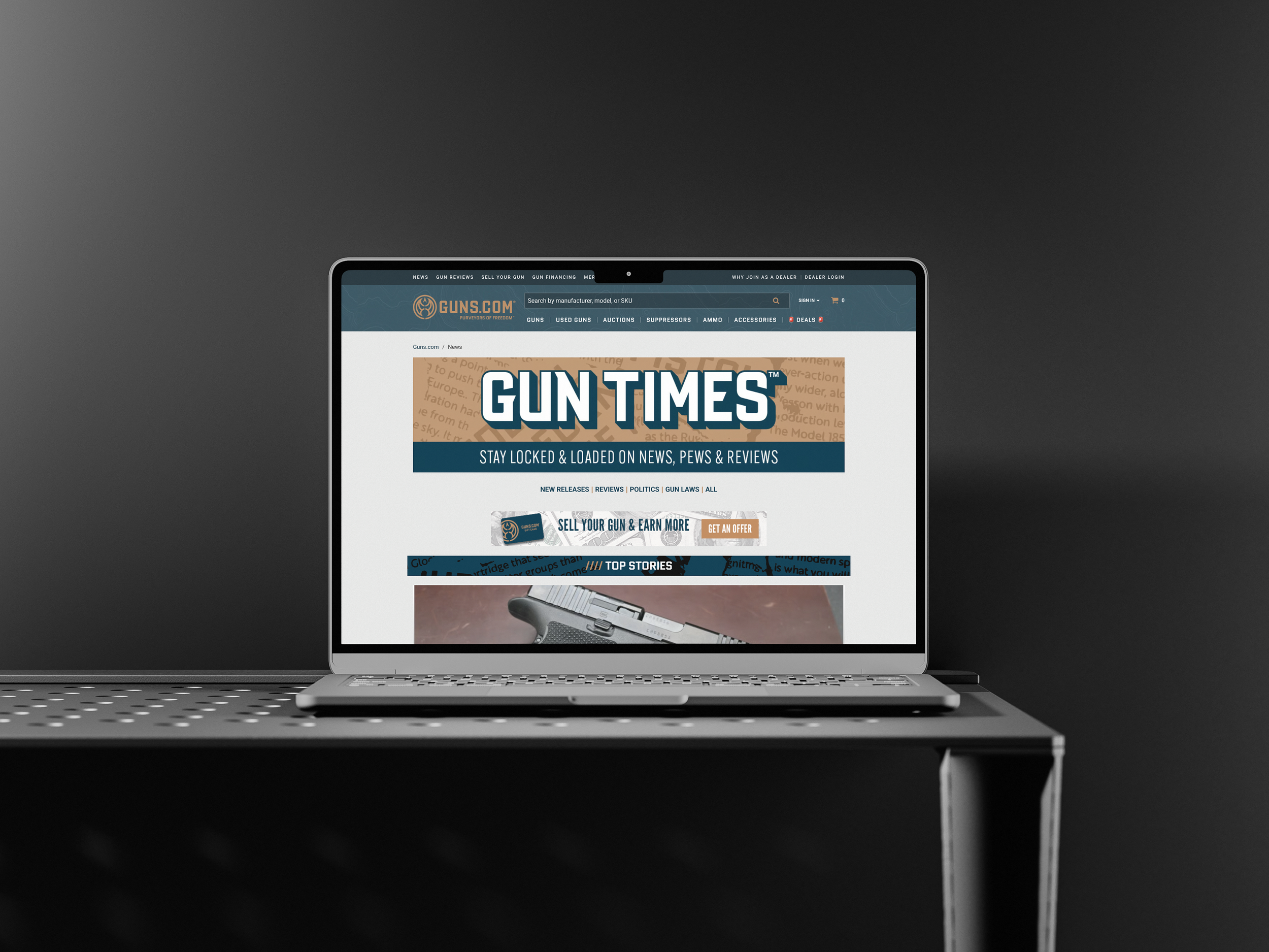 Gun Times page redesign.