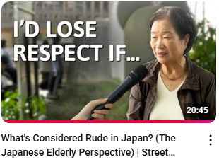 What's Considered Rude in Japan? (The Japanese Elderly Perspective) | Street Interview