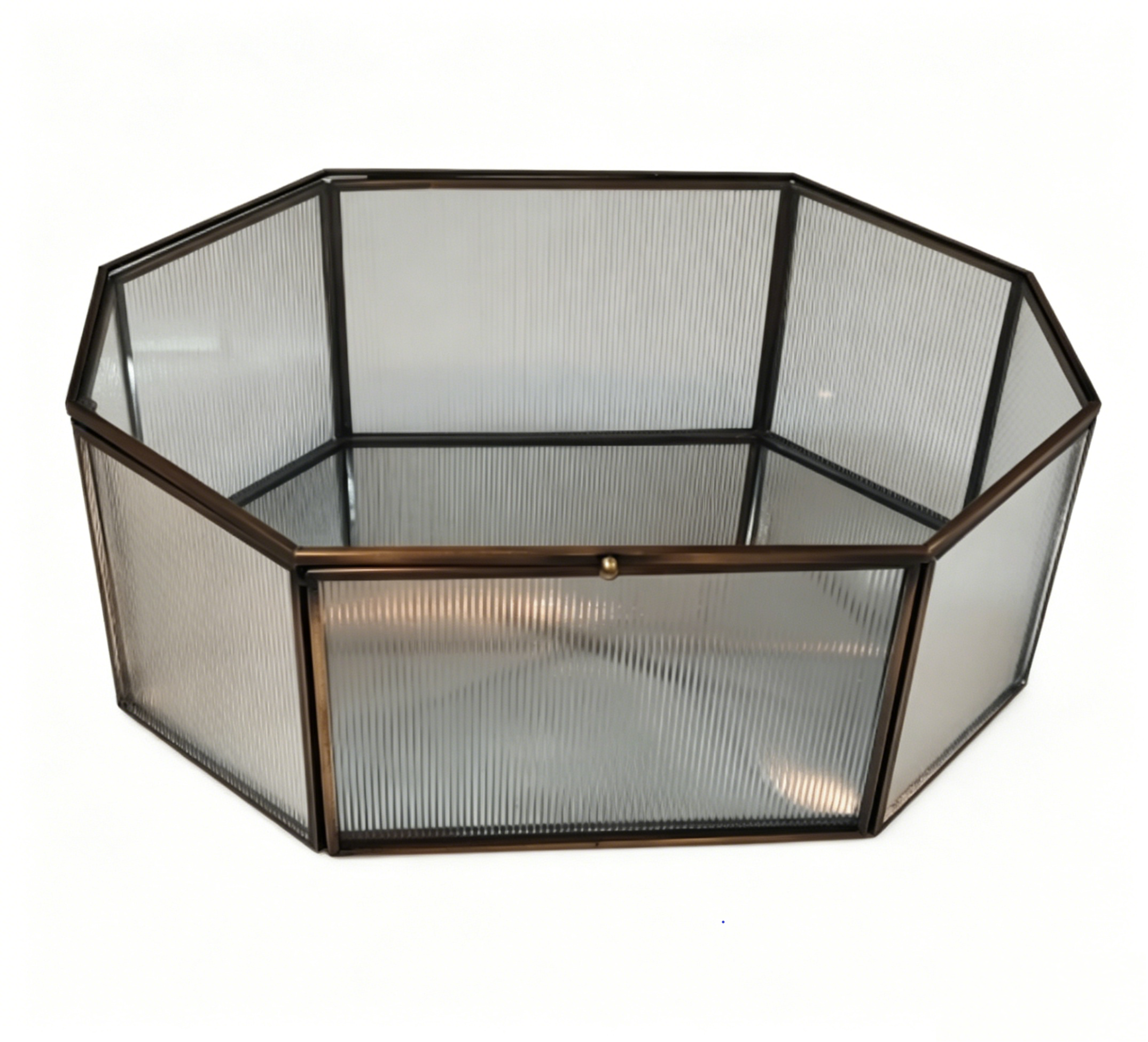 Copper-edged series jewelry box vertical patterned glass-L & S