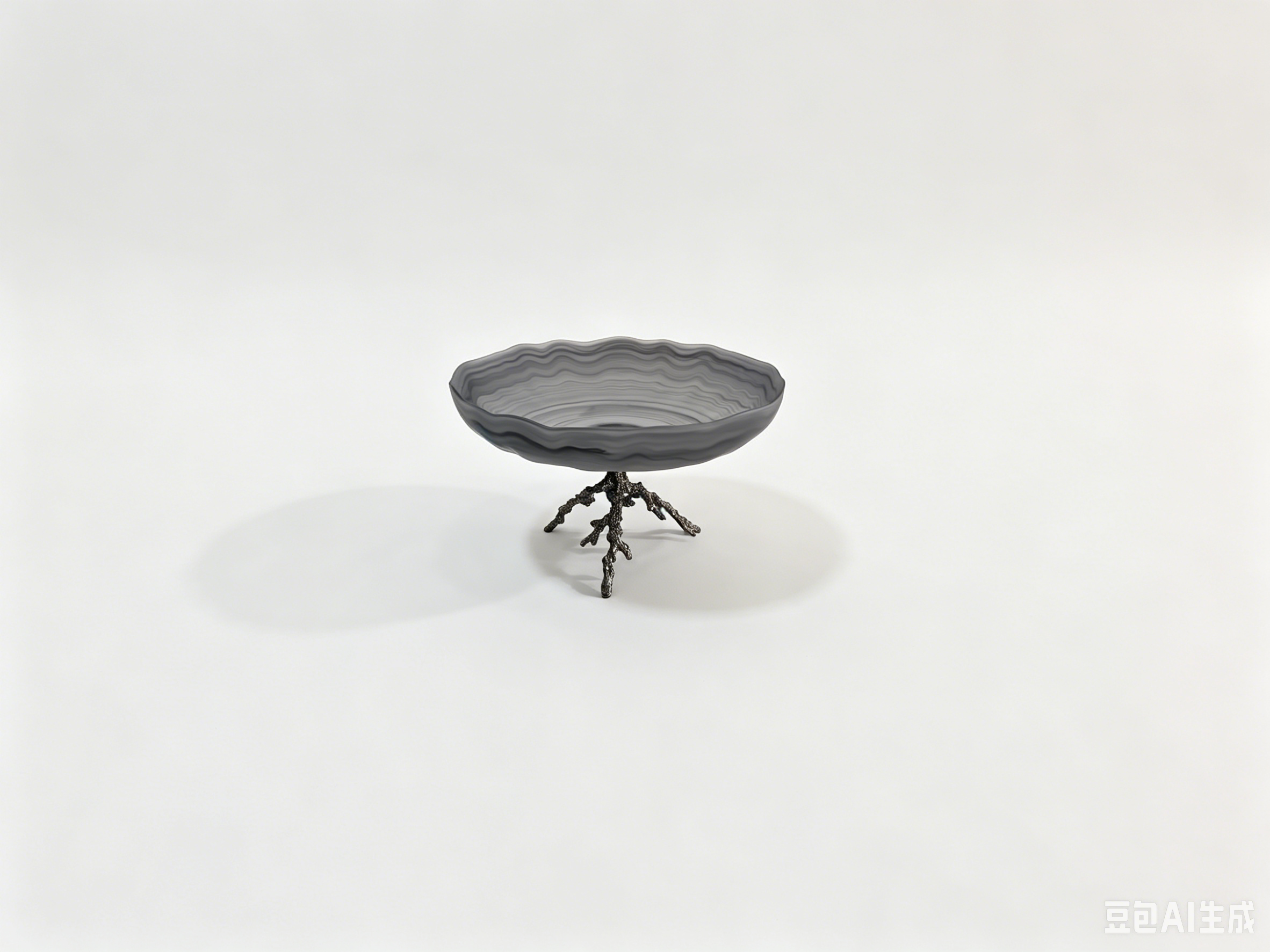CORAL FRUIT PLATE BLACK NICKEL