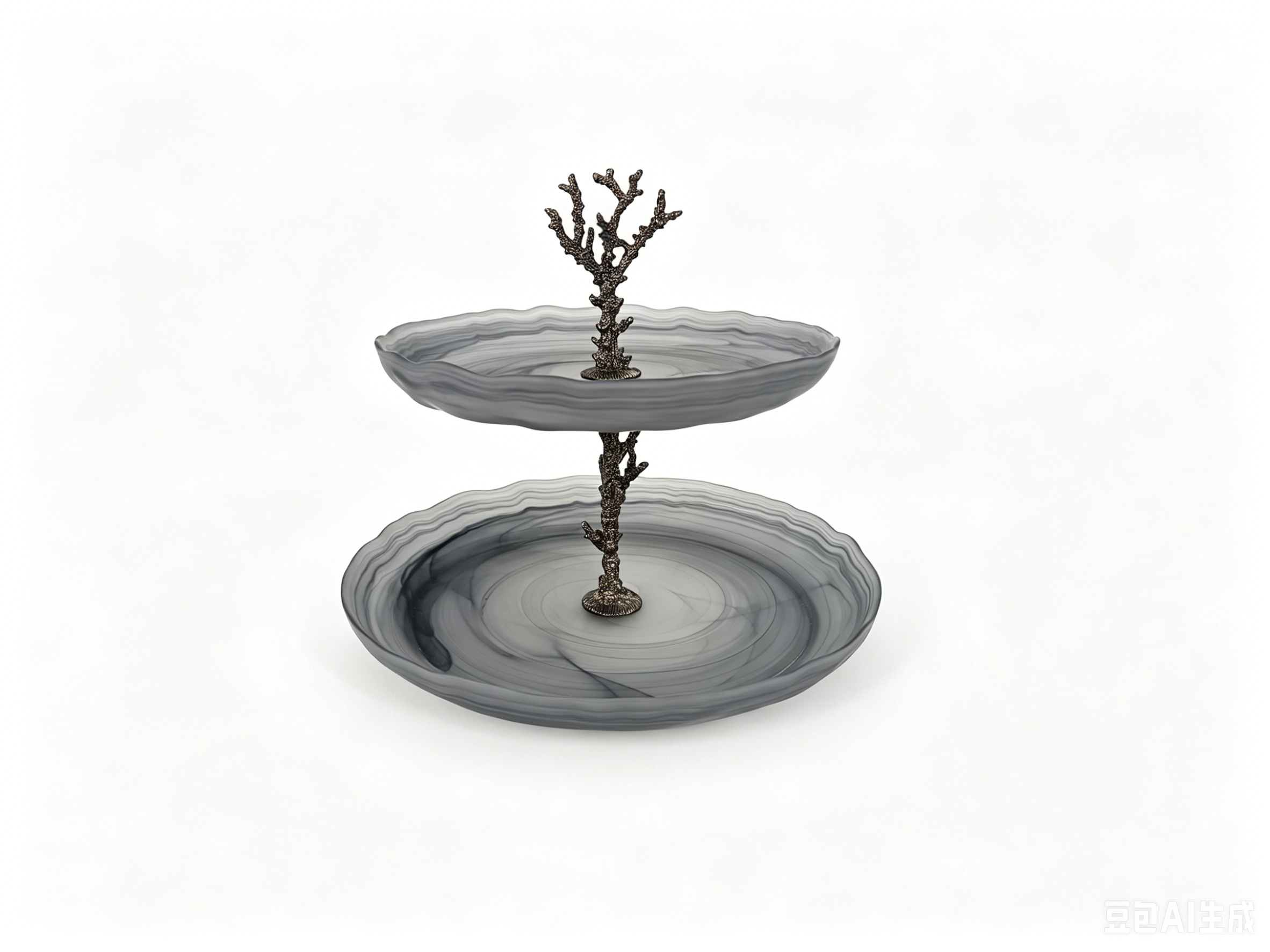 CORAL 2 LAYER CAKE PLATE BLACK NICKEL