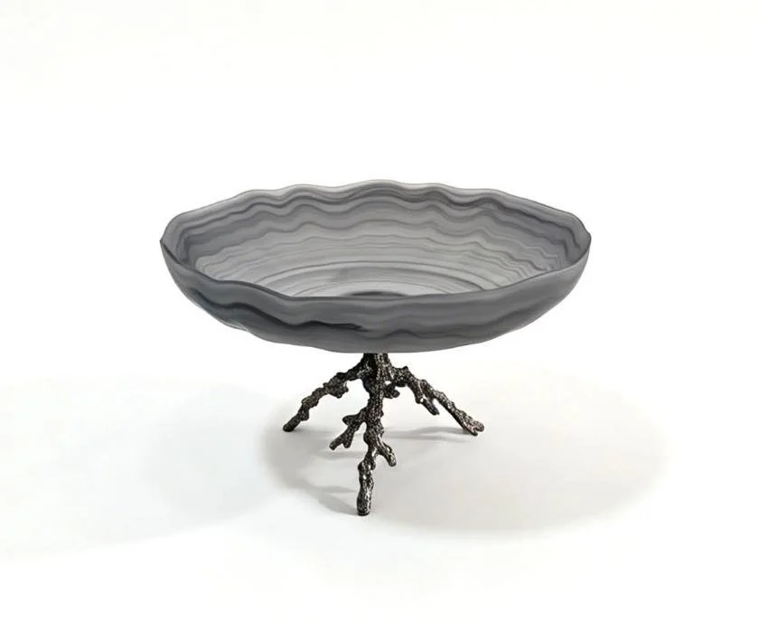 CORAL FRUIT PLATE BLACK NICKEL
