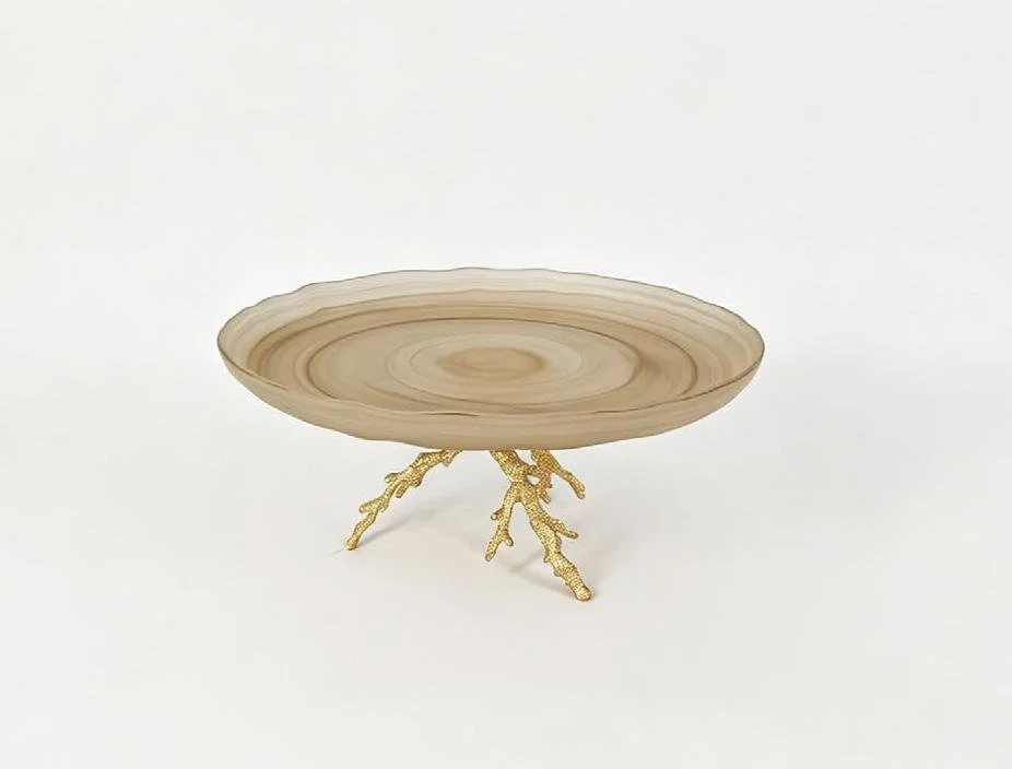 CORAL CAKE PLATE GOLD