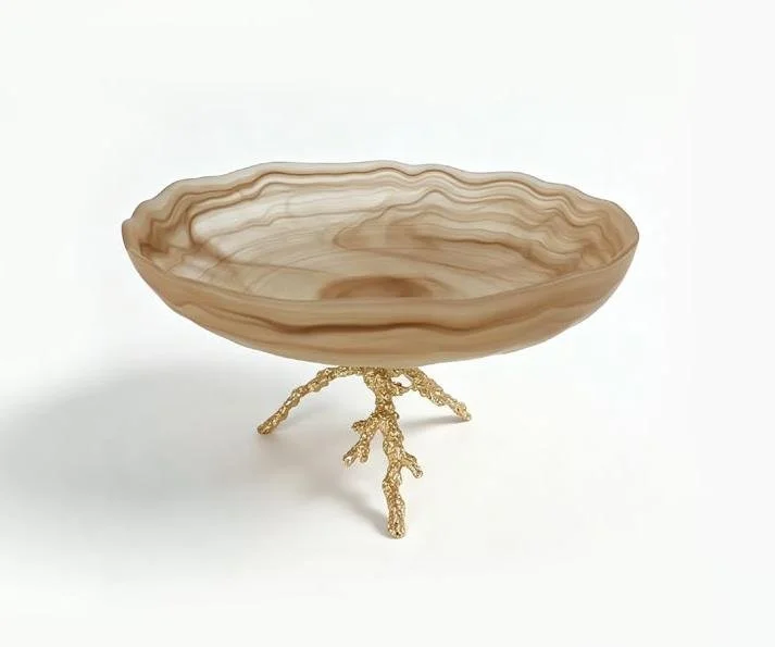 CORAL FRUIT PLATE GOLD