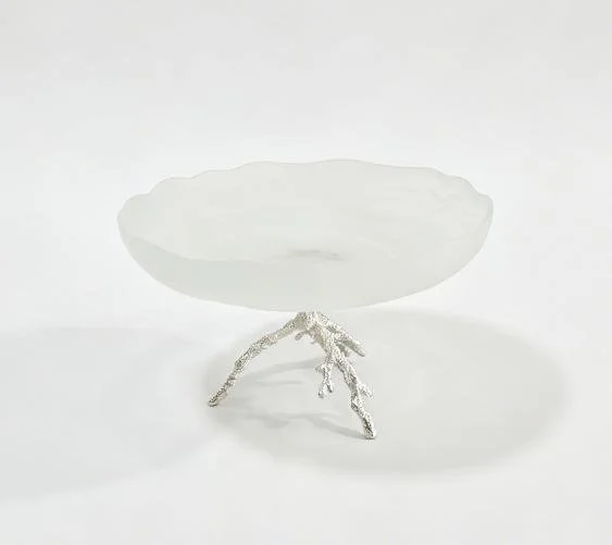CORAL CAKE PLATE SILVER