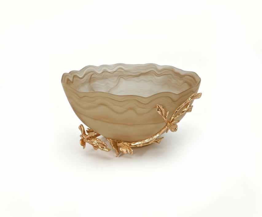 SMALL FLOWER LARGE  BOWL GOLD