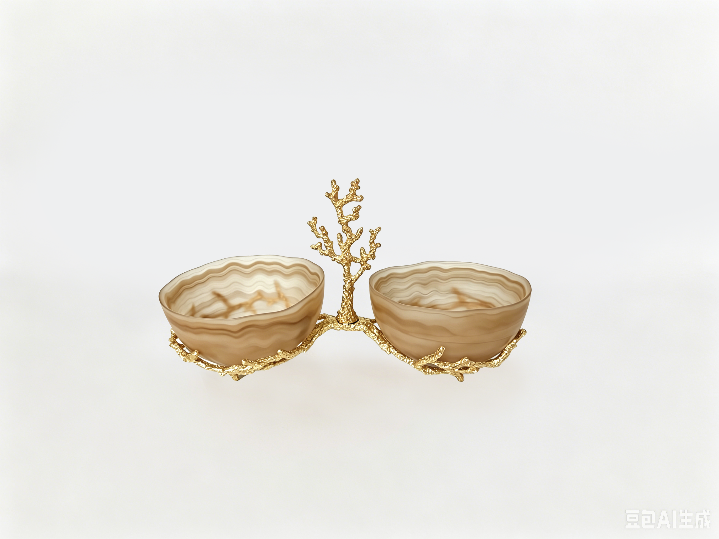 CORAL SET 2 MINI BOWLS GOLD