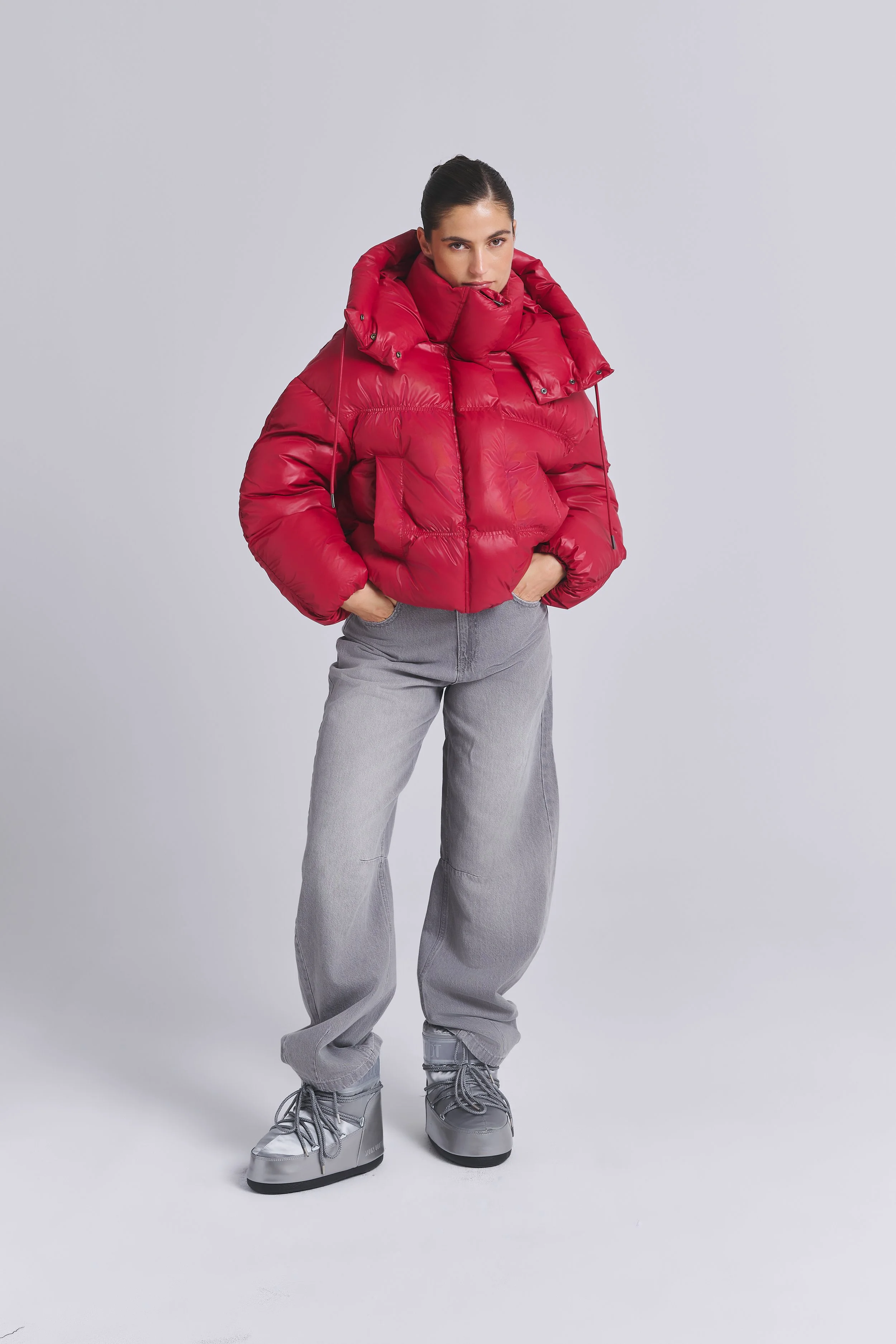 RUFFED PUFFER JACKET