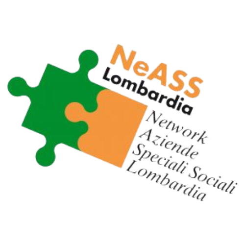 Logo del NeASS Lombardia con pezzi di puzzle verde e arancione.