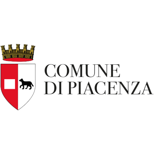 Stemma del Comune di Piacenza con corona e scritta.