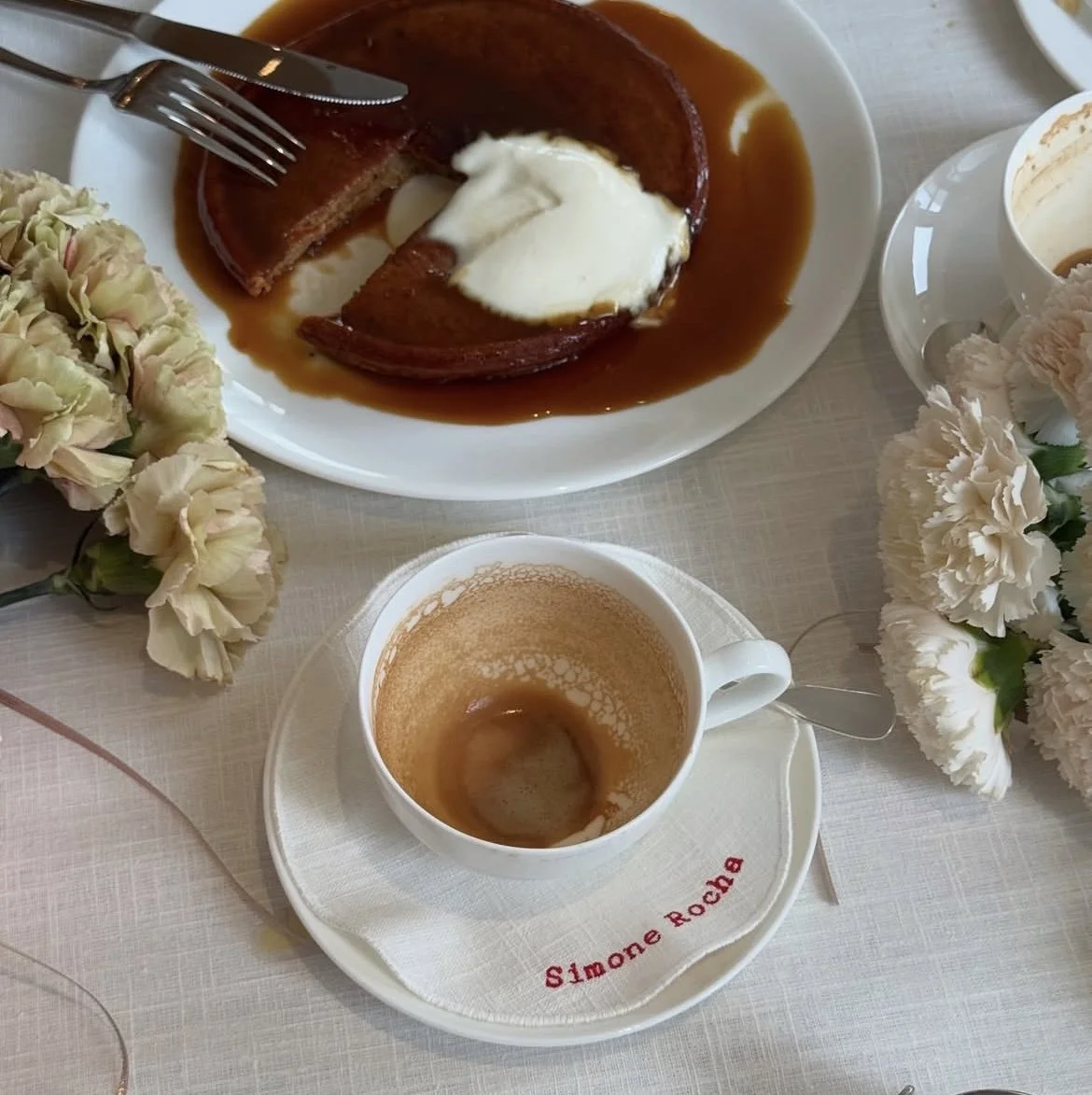 Simone Rocha embroidered napkins for the launch of Simone Rocha's new collection at Selfridges.