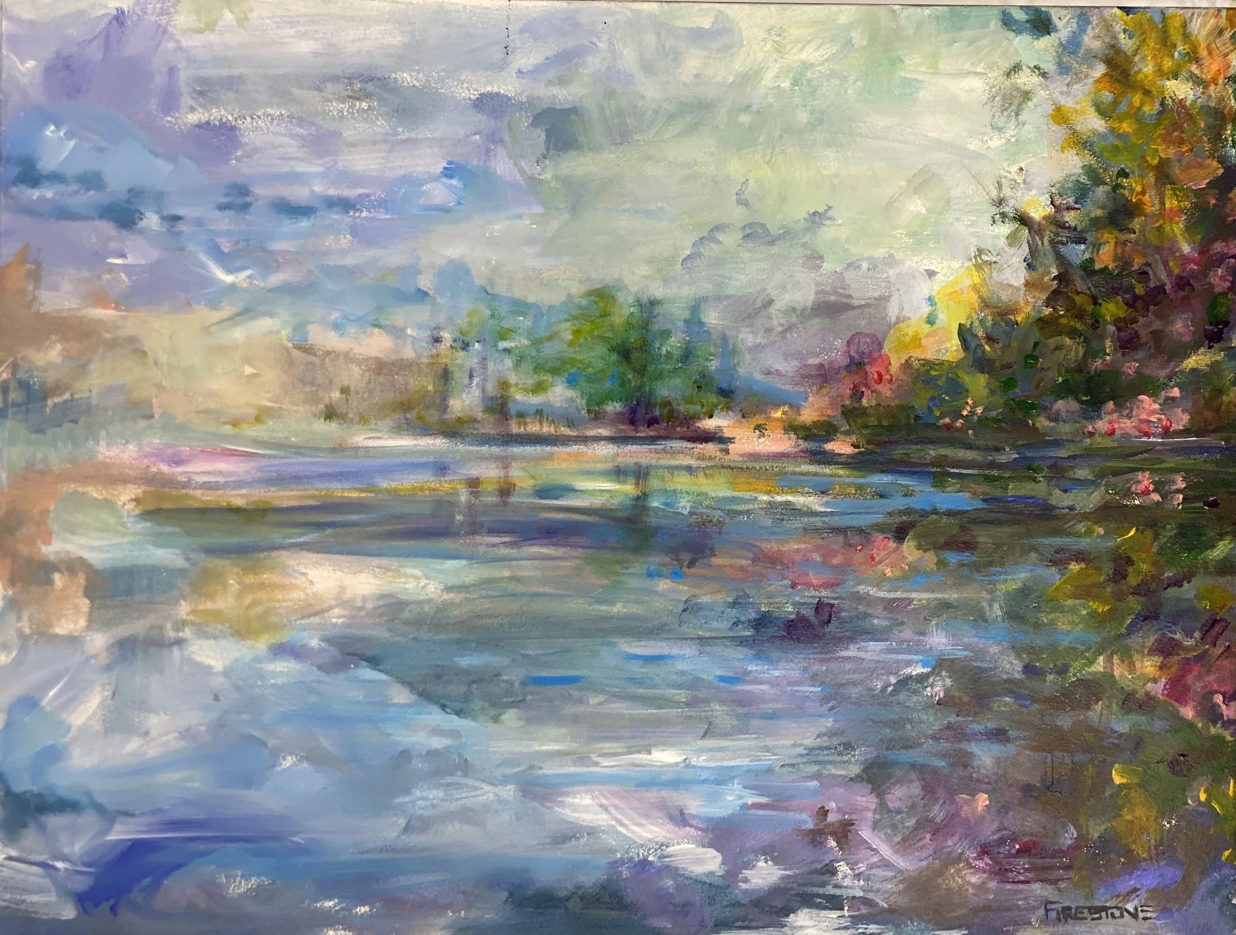 Lakeside Golden Hour blue pastel.JPG