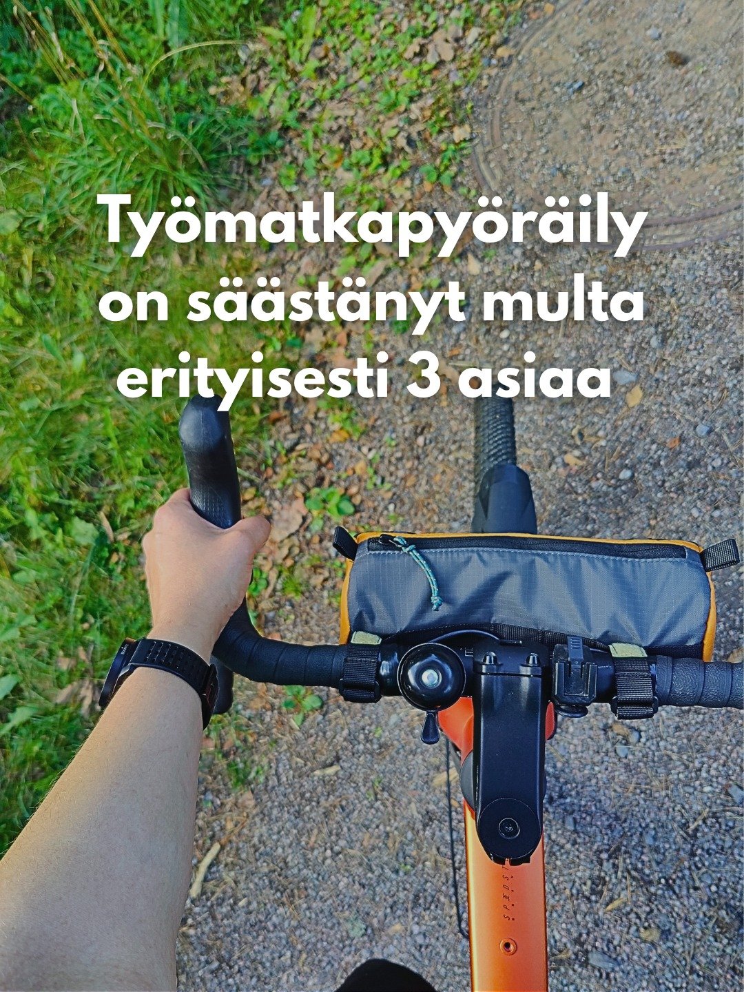 Ty&ouml;matkaliikunnasta on kiitt&auml;nyt erityisesti mun:

lompakko 💸
kalenteri 🕑
ja p&auml;&auml;koppa 🧠

Rahaa s&auml;&auml;styy, kun ei tarvitse tuhlata bussilippuihin tai bensaan. Seh&auml;n on selv&auml;.
Toinen ja n&auml;in kiireist&auml; 