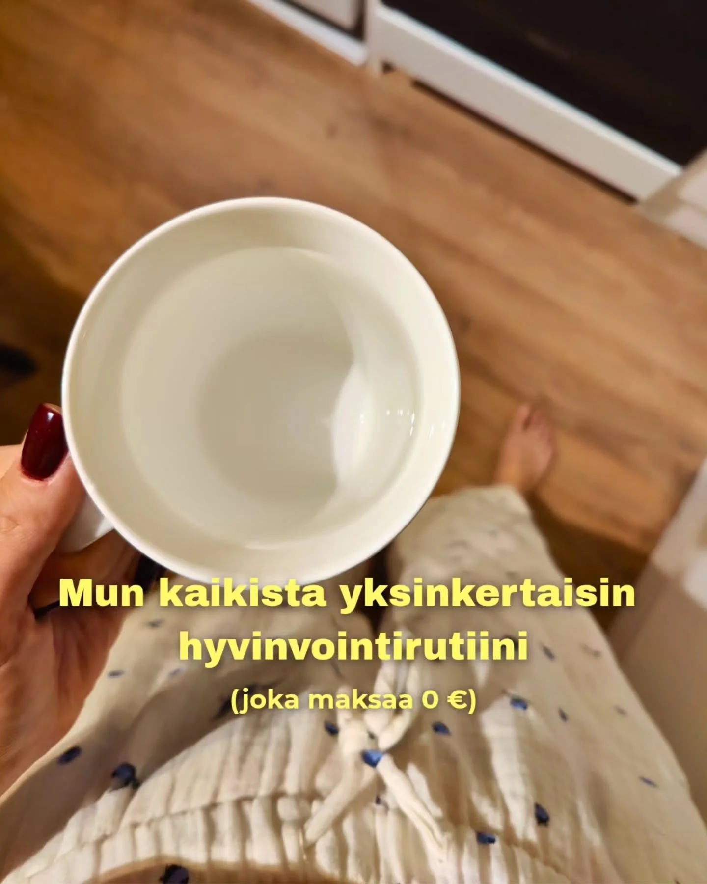S&auml; et tarvitse uutta tiukkaa dieetti&auml;, kalliita lis&auml;ravinteita tai hampaat irvess&auml; vedetty&auml; aamur&auml;&auml;kki&auml; voidaksesi hyvin. 🛑

S&auml; tarvitset minimaalisia mikromuutoksia.

 Jos mun pit&auml;isi valita yksi as